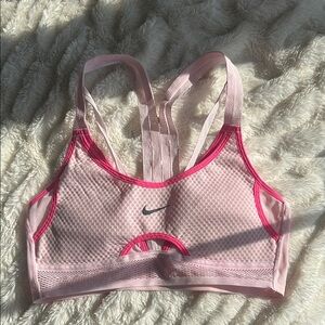 Nike Pink Mesh Sports Bra with Adjustable Straps